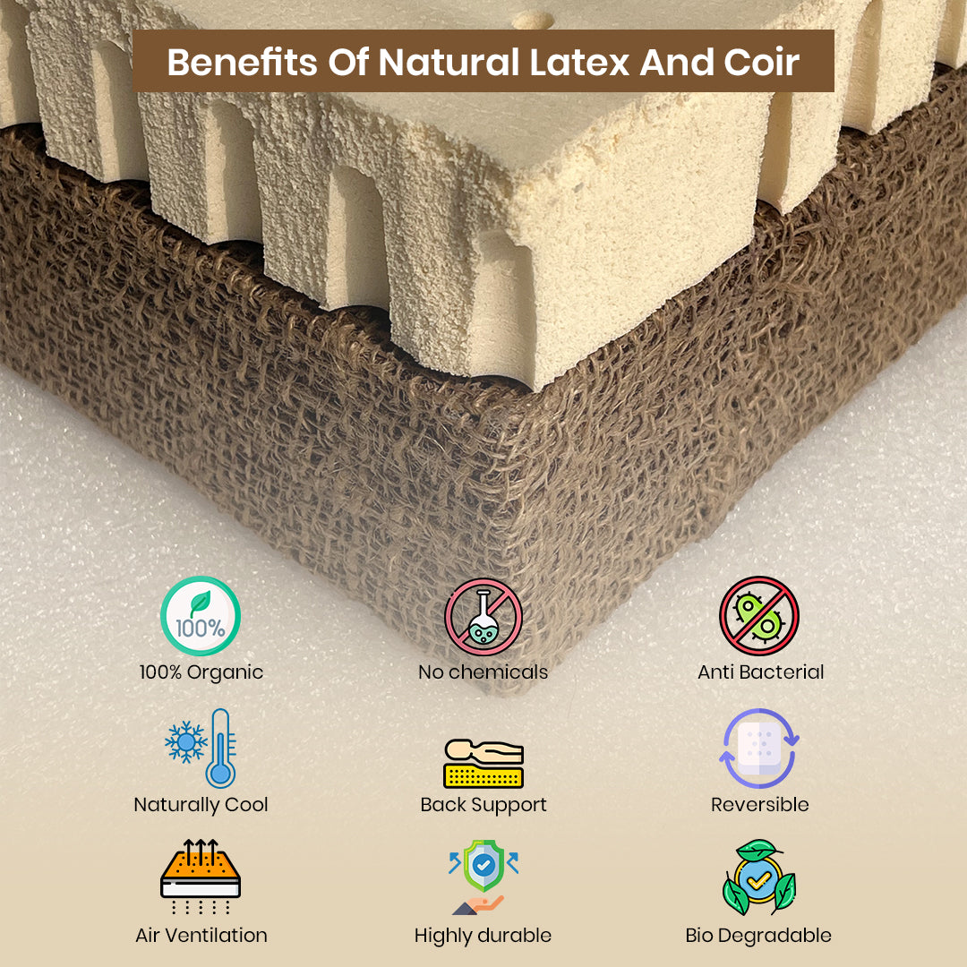 latex coir mattress - coir mattress - coir - latex mattress - latex foam mattress - latex bed - natural latex mattress